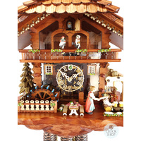 Beer Drinkers & Rolling Pin 8 Day Mechanical Chalet Cuckoo Clock With Dancers 40cm By HÖNES image