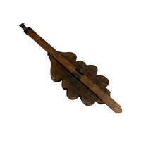 Cuckoo Clock Mechanical Pendulum Medium Oak Leaf in Walnut Colour - Rod Length 180mm image