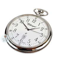 48mm Stainless Steel Unisex Pocket Watch With Open Dial By CLASSIQUE (White Fine Arabic) image