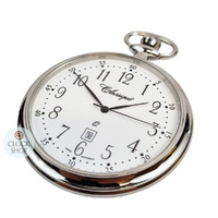 4.8cm Stainless Steel Open Dial Pocket Watch By CLASSIQUE (White Arabic) image