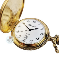 48mm Gold Unisex Pocket Watch With Two Horses By CLASSIQUE (Arabic) image