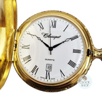 4.8cm Three Horses Gold Plated Pocket Watch By CLASSIQUE (Roman) image