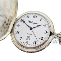 48mm Rhodium Unisex Pocket Watch With Floral Pattern By CLASSIQUE (Arabic) image