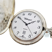 4.8cm Floral Pattern Rhodium Plated Pocket Watch By CLASSIQUE (Arabic) image
