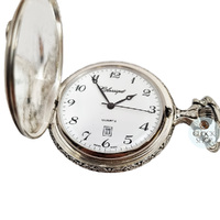 48mm Rhodium Unisex Pocket Watch With Motorbike Rider By CLASSIQUE (Arabic) image