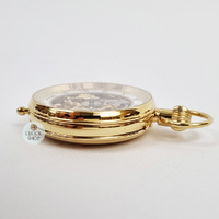 49mm Gold Mechanical Skeleton Desk Pocket Watch By CLASSIQUE (Roman) image