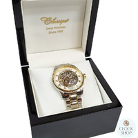 Two Tone Gold Plated Swiss Automatic Skeleton Watch By CLASSIQUE image
