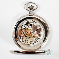 4.9cm Stainless Steel Mechanical Skeleton Swiss Pocket Watch By CLASSIQUE (Roman) image