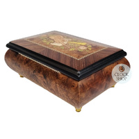 Burlwood 18 Note Musical Jewellery Box With Instrument Inlay (Beethoven- Fur Elise) image