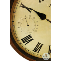 42cm Indoor / Outdoor Round Wall Clock With Weather Dials & Roman Numerals By AMS image