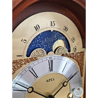 30cm Walnut Mechanical Table Clock With Westminster Chime & Moon Dial By AMS image