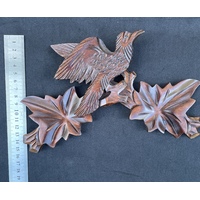 24cm Wooden Carved Cuckoo Clock Top With Bird image