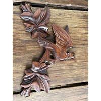 29cm Wooden Carved Cuckoo Clock Top With Bird image