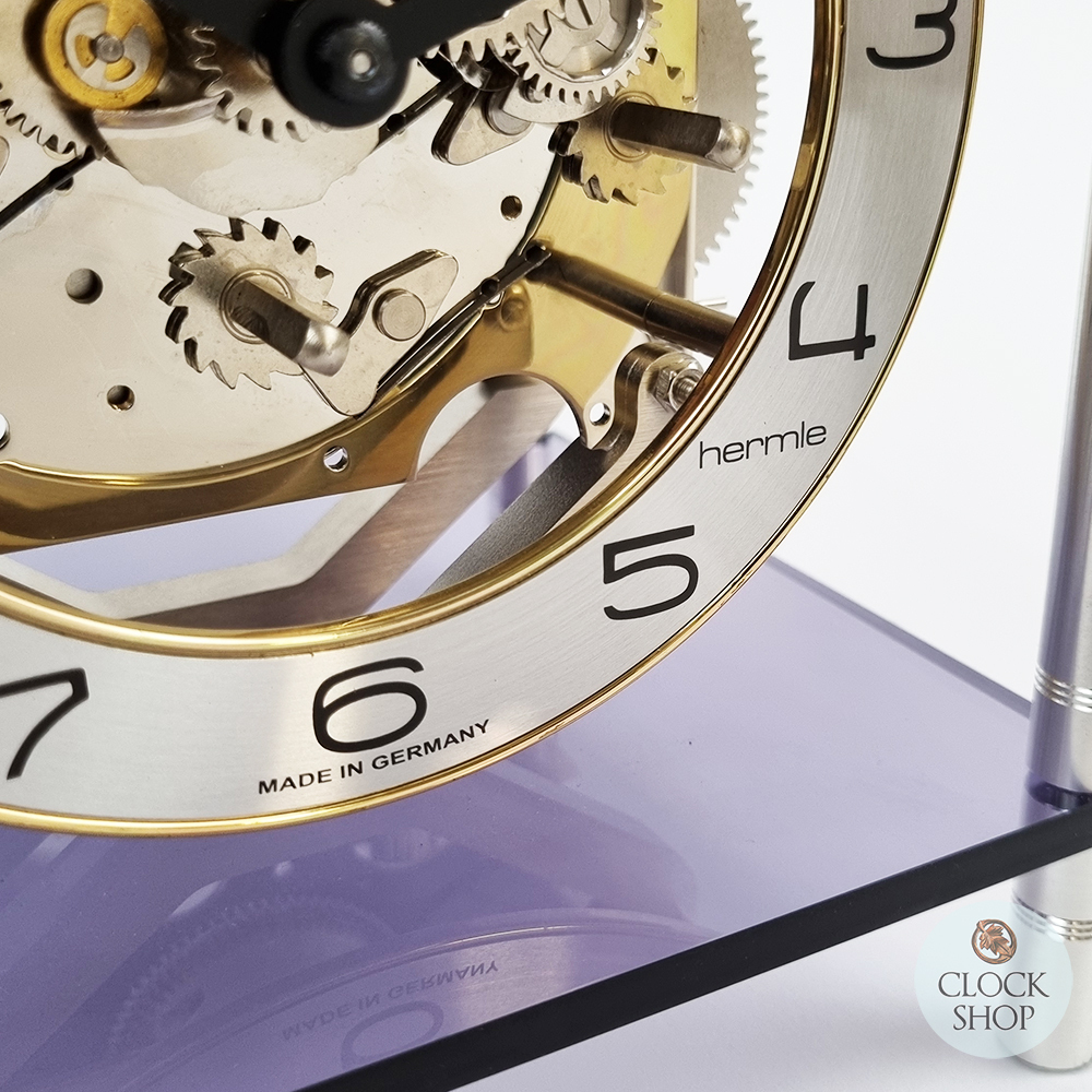 20cm Silver Mechanical Skeleton Table Clock With Westminster Chime By