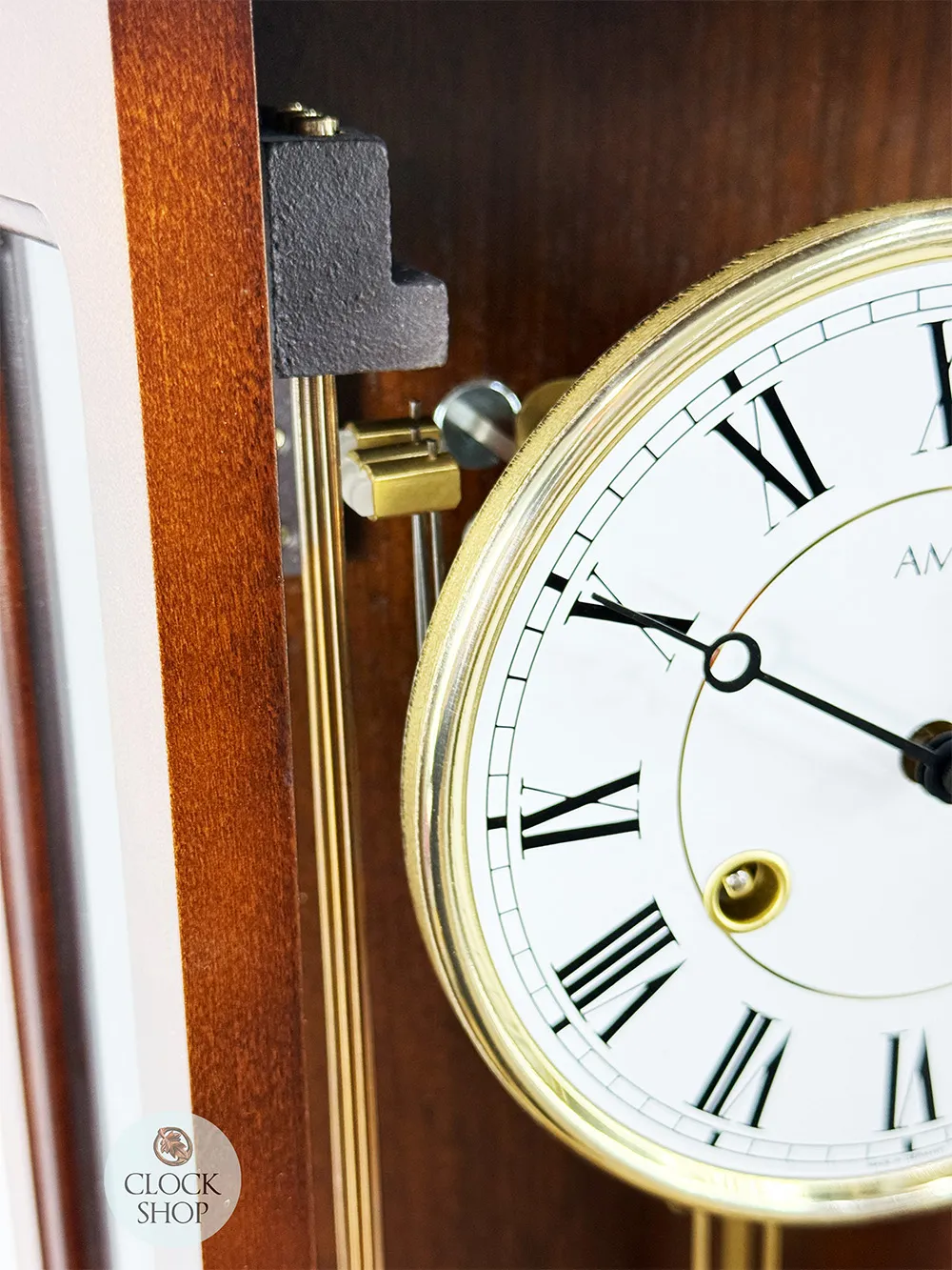 67cm Walnut 8 Day Mechanical Bim Bam Wall Clock By AMS image