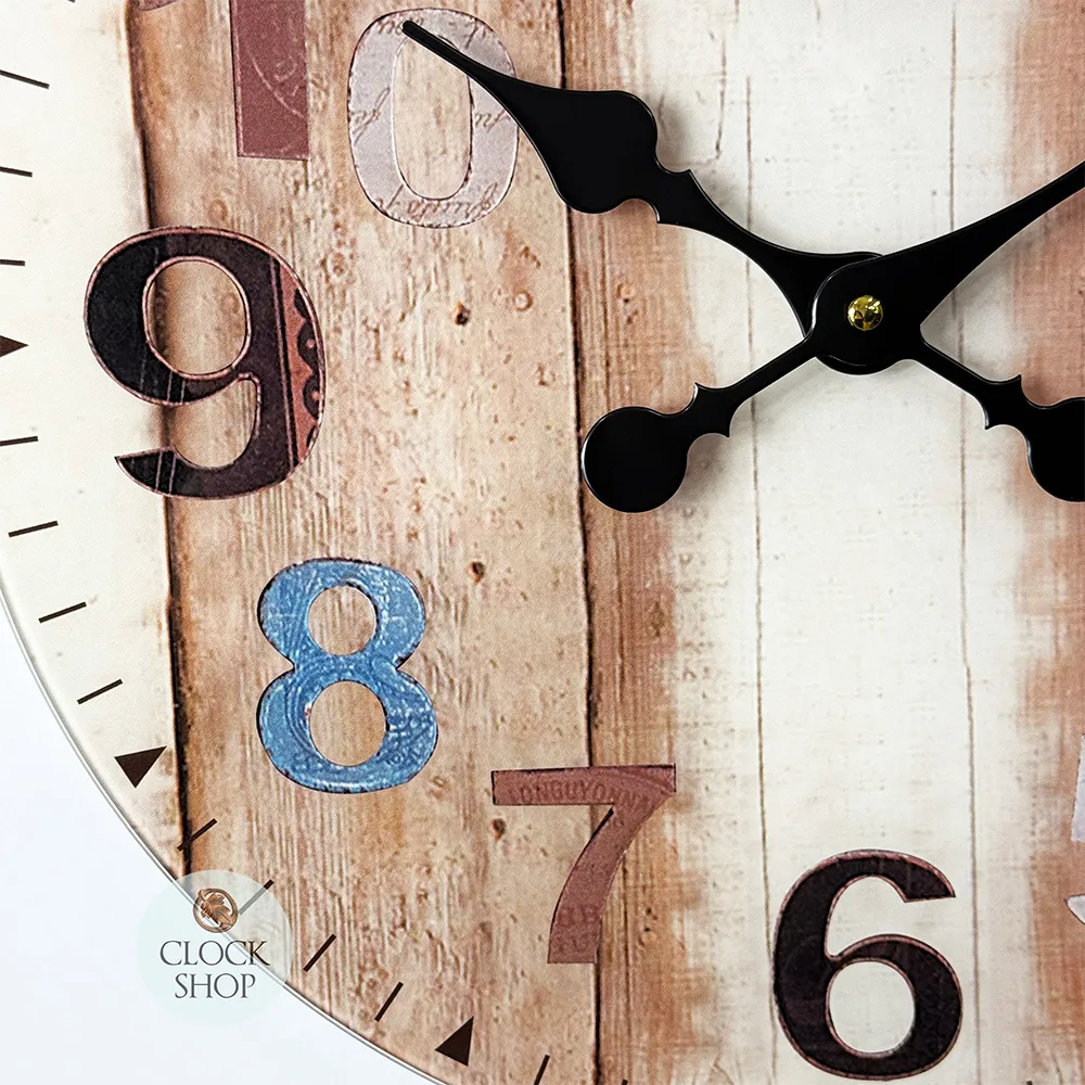 40cm Brown & Multi Coloured Round Wall Clock By AMS image
