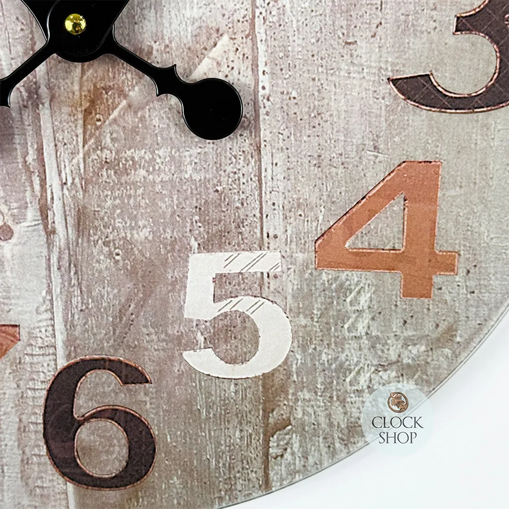 40cm Grey & Multi Coloured Round Glass Wall Clock By AMS image