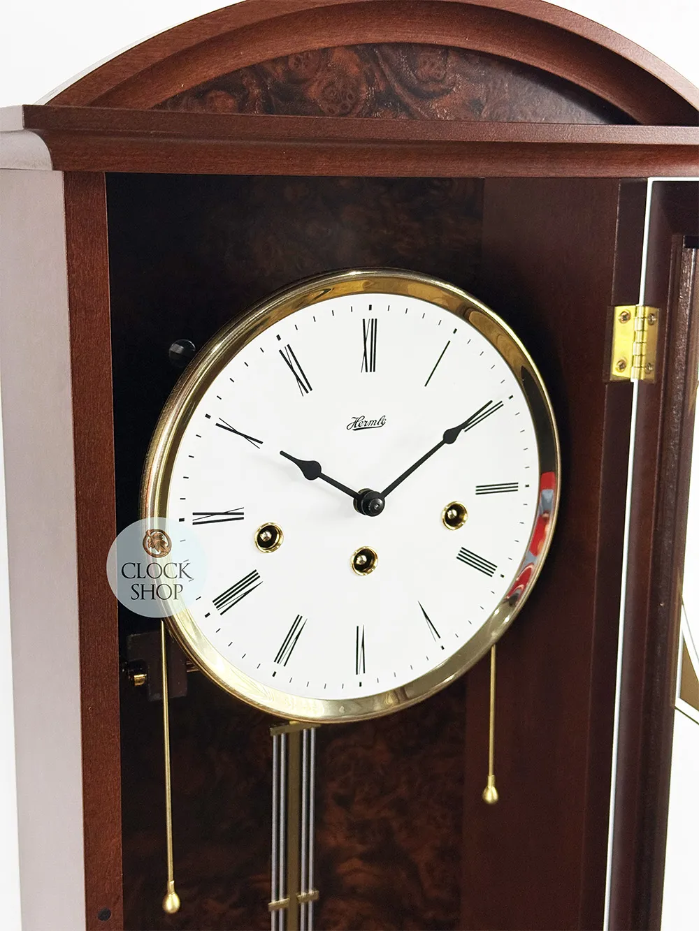 64cm Walnut 8 Day Mechanical Chiming Wall Clock By HERMLE image