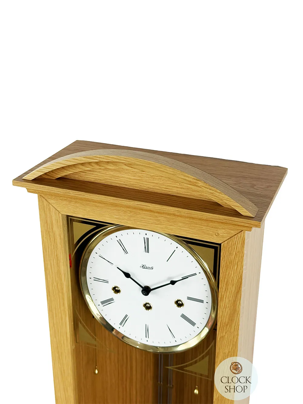64cm Oak 8 Day Mechanical Chiming Wall Clock By HERMLE image