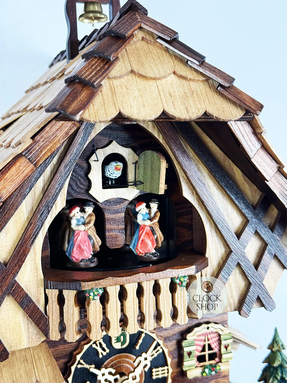 Farrier & Water Wheel 8 Day Mechanical Chalet Cuckoo Clock With Dancers 50cm By HÖNES image