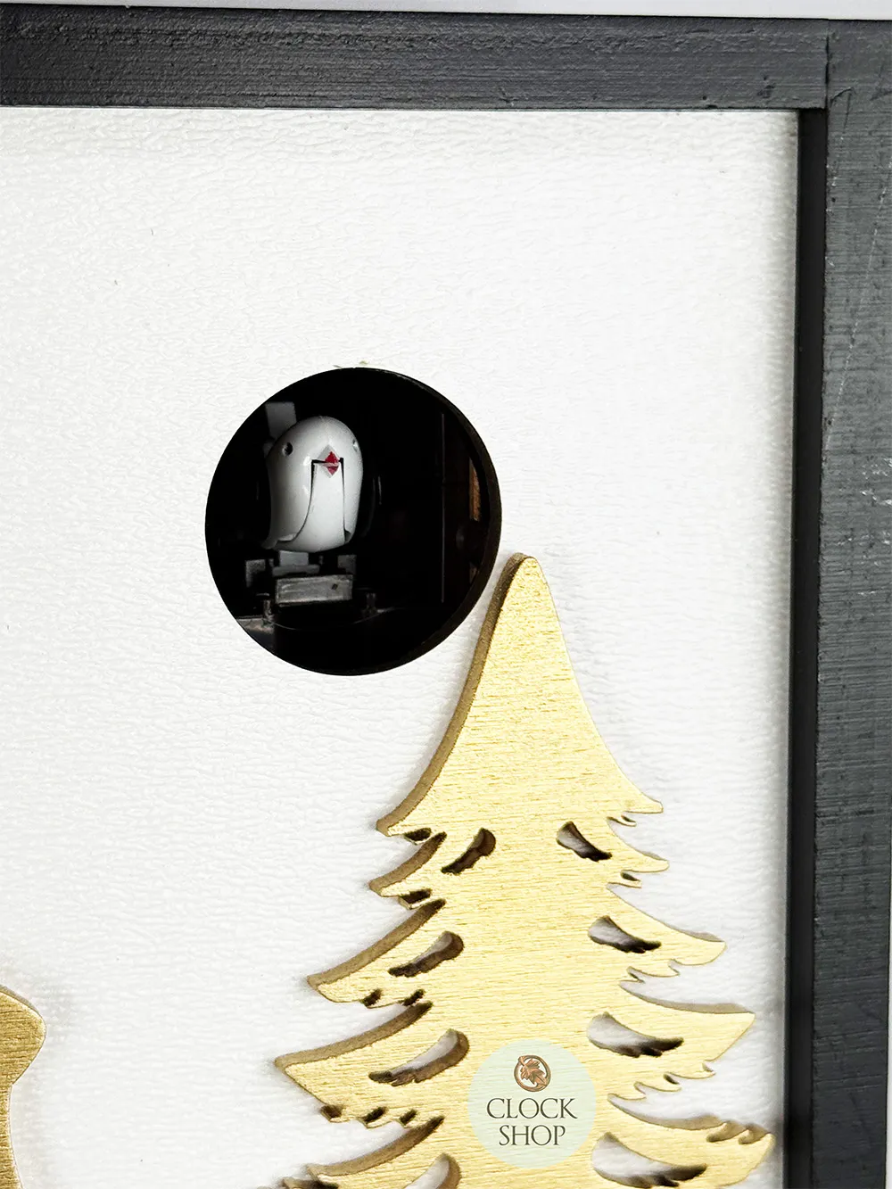 Black & Gold Modern Rectangular Battery Cuckoo Clock With Deer 14cm By TRENKLE image