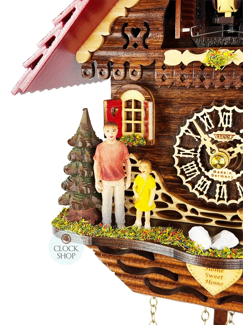 Home Sweet Home Battery Chalet Cuckoo Clock 21cm By TRENKLE image