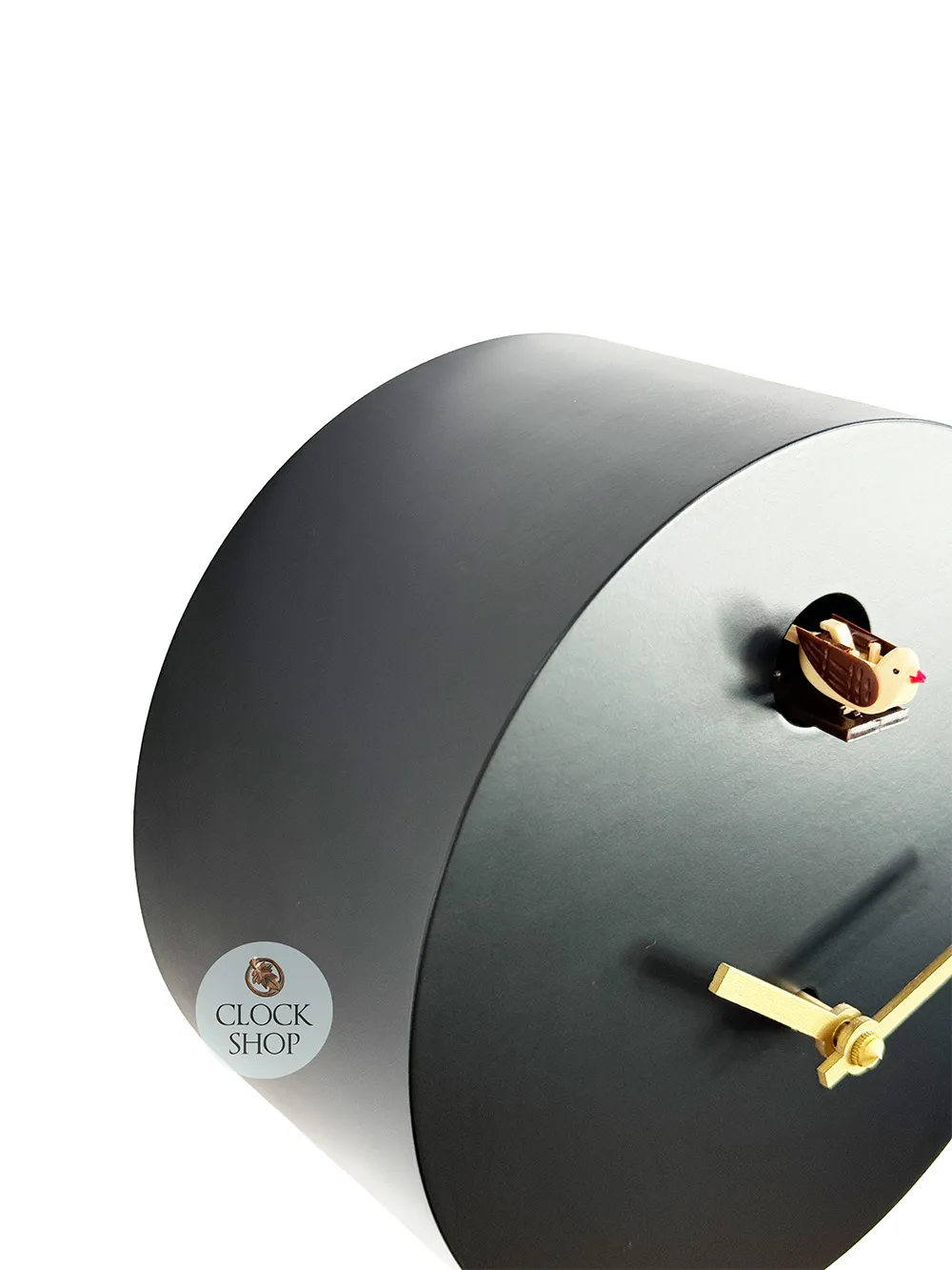 Black Round Modern Battery Cuckoo Clock 19cm By ENGSTLER image