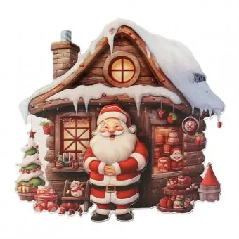 7cm 3D Christmas House Fridge Magnet- Assorted Designs image