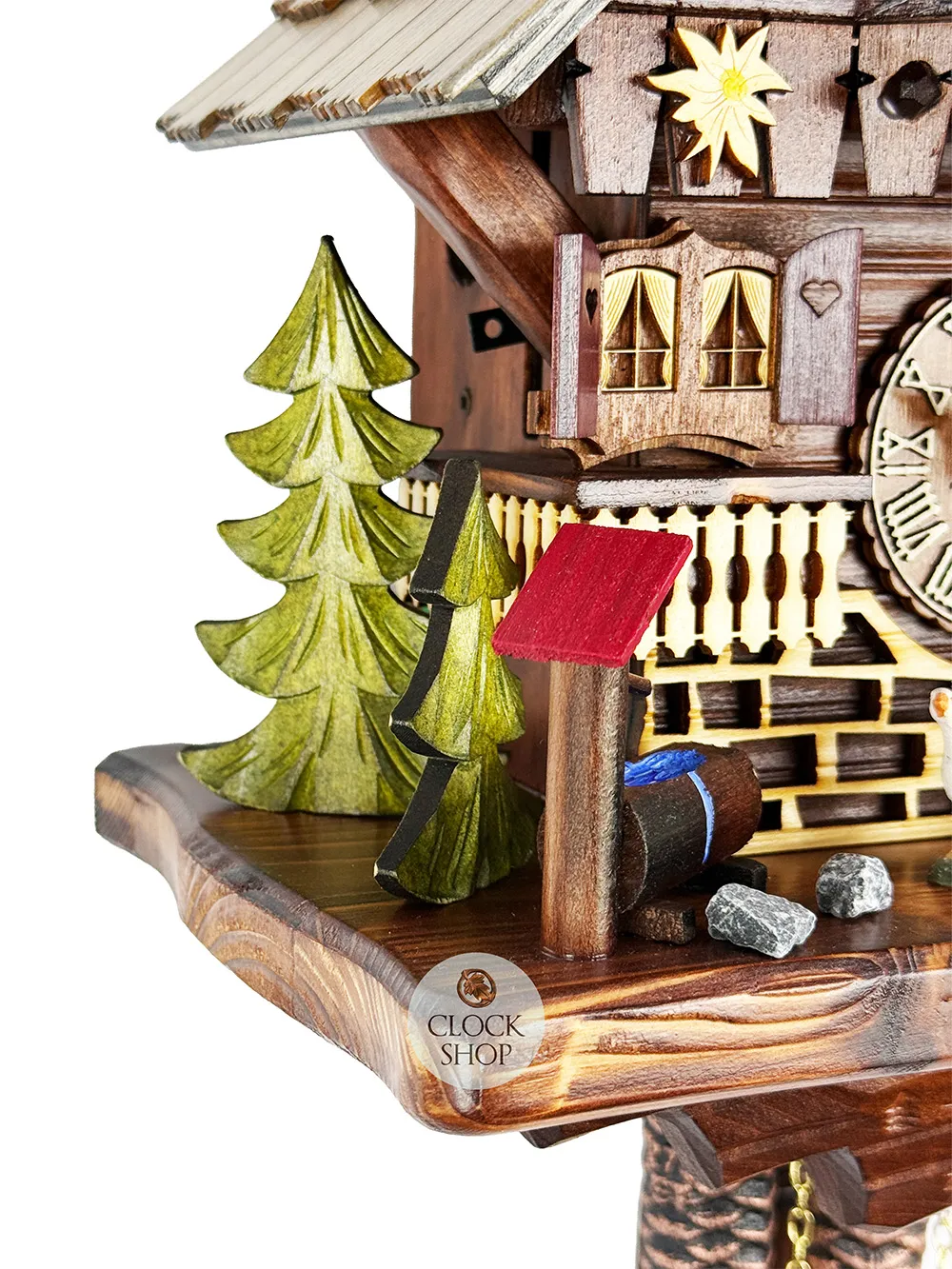 Shepherd Boy & Geese 1 Day Mechanical Chalet Cuckoo Clock 31cm By HEKAS image