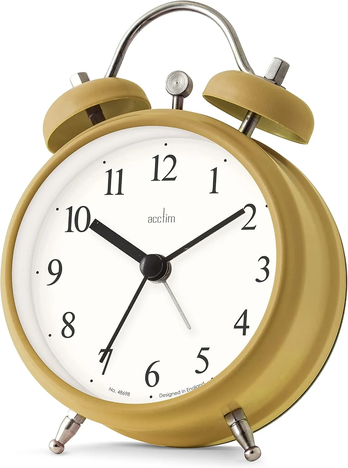 12cm Haven Yellow Double Bell Analogue Alarm Clock By ACCTIM image