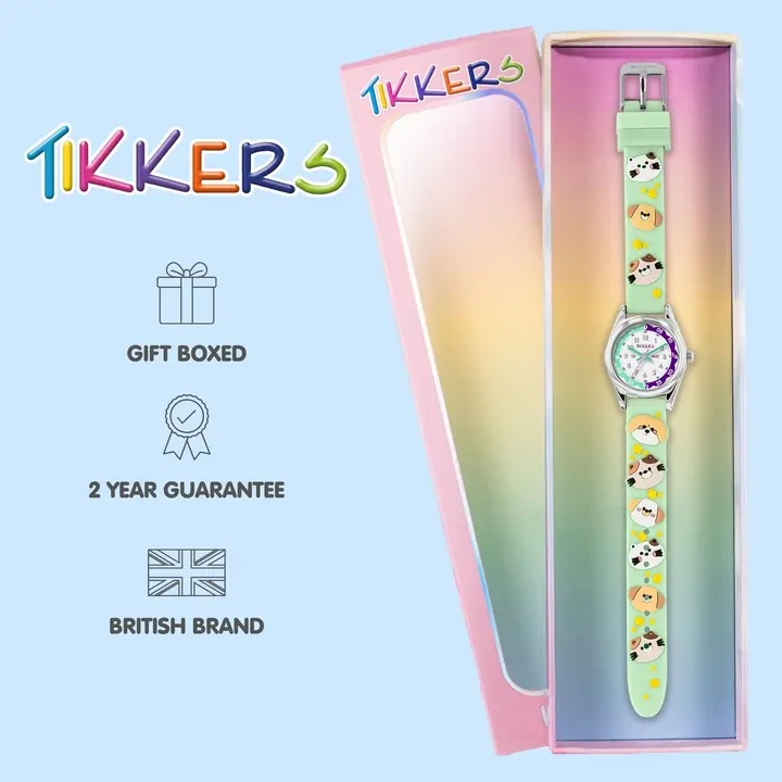 Time Teacher 3D Green Animals Kids Watch With Silicone Strap By TIKKERS image