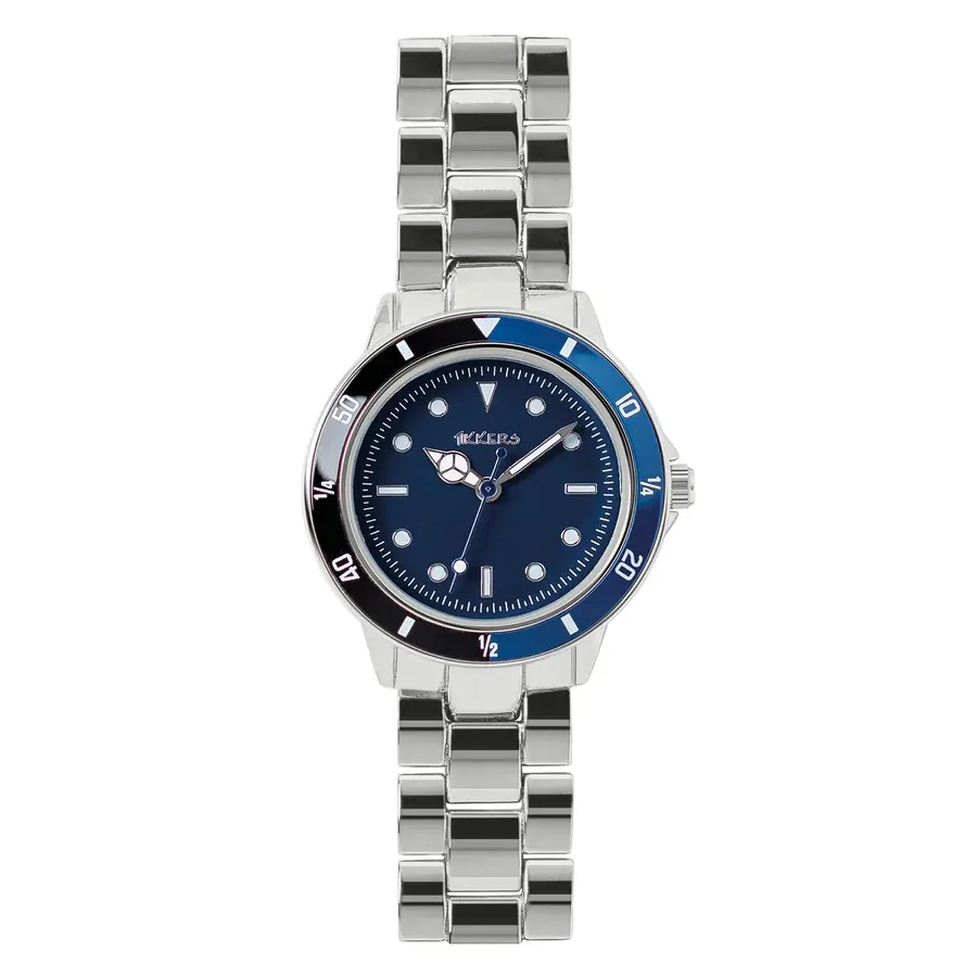 Blue Kids Watch With Silver Link Strap By TIKKERS image
