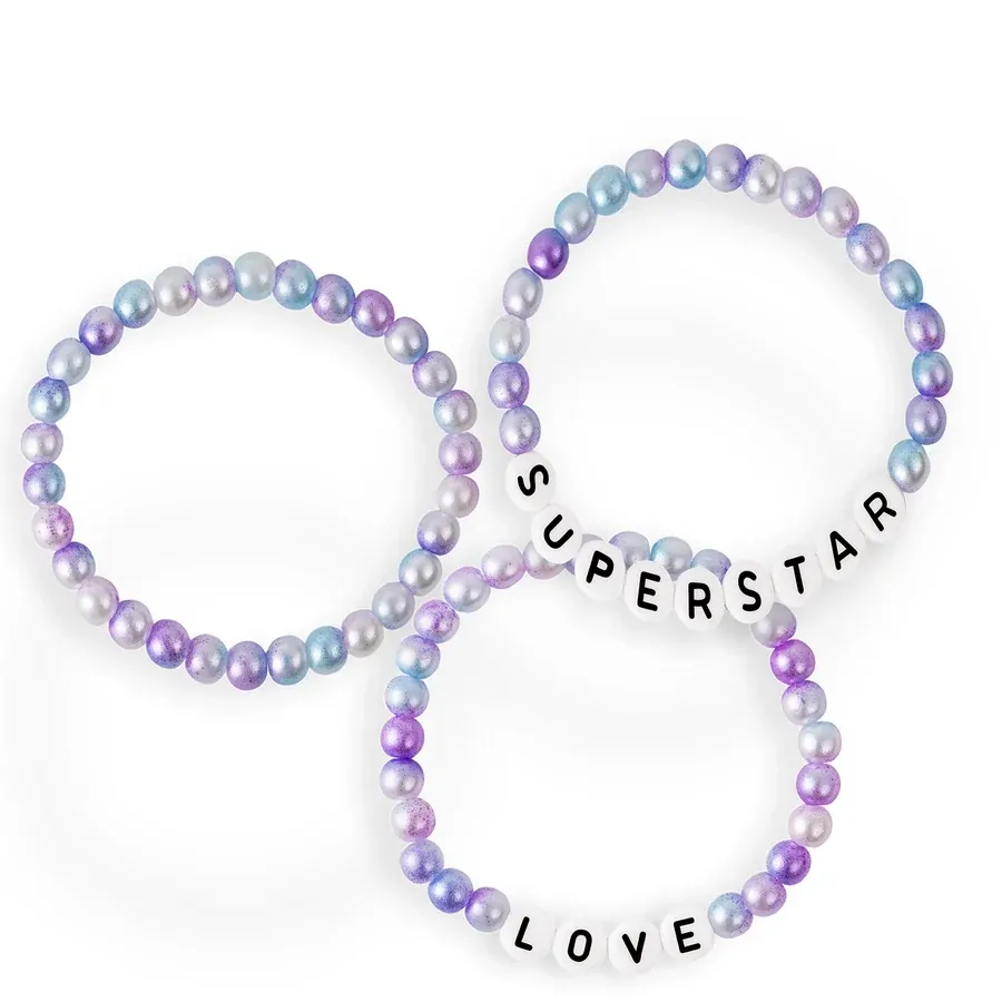 Purple Sparkle Kids Watch Gift Set With Beaded Friendship Bracelets By TIKKERS image