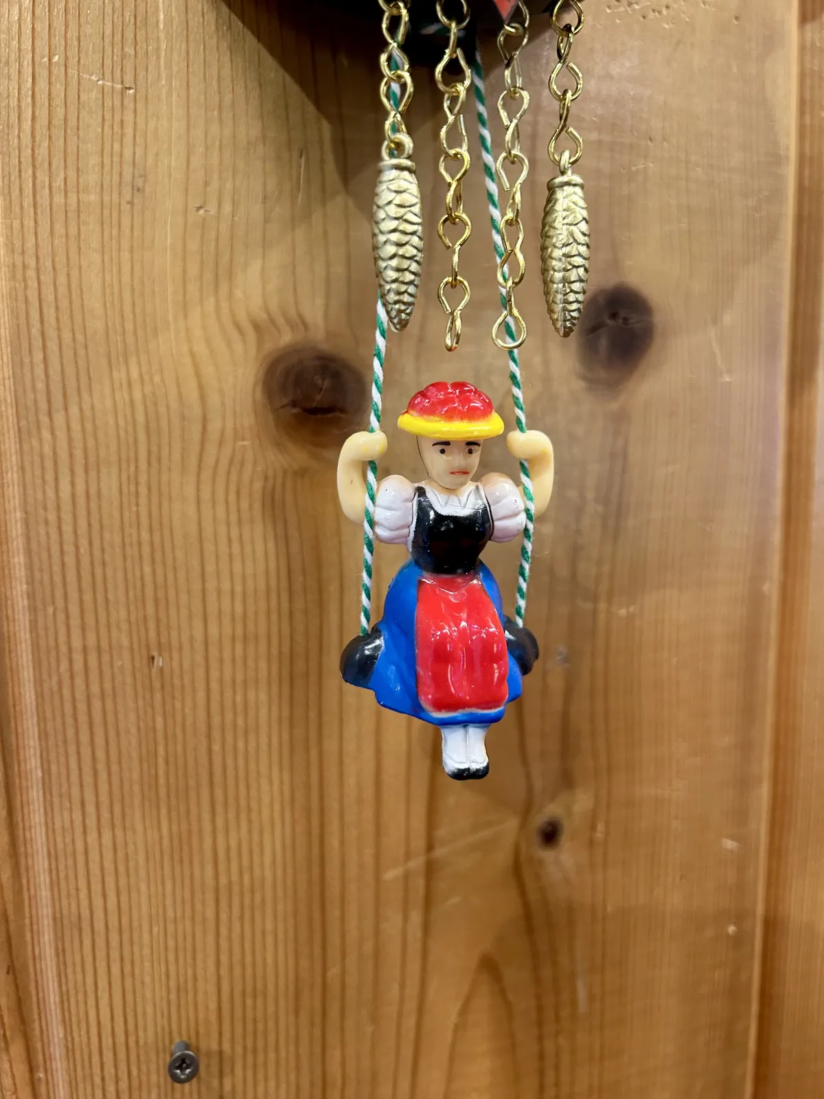 Swiss Weather House Battery Chalet Kuckulino With Swinging Doll 20cm By TRENKLE (Repaired Corner) image