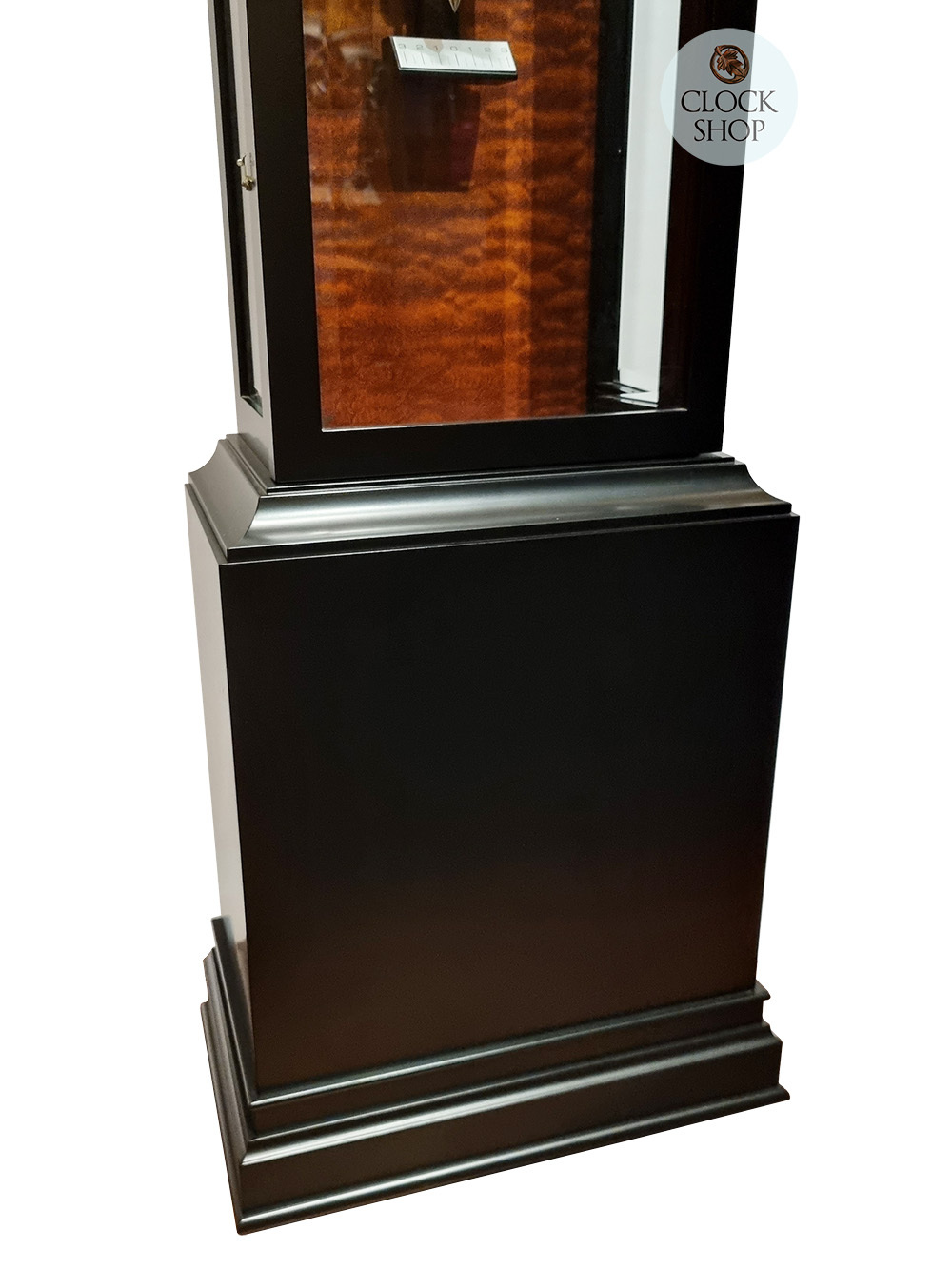 186cm Hand Polished Black Precision Floor Clock With Moon Dial By HERMLE image