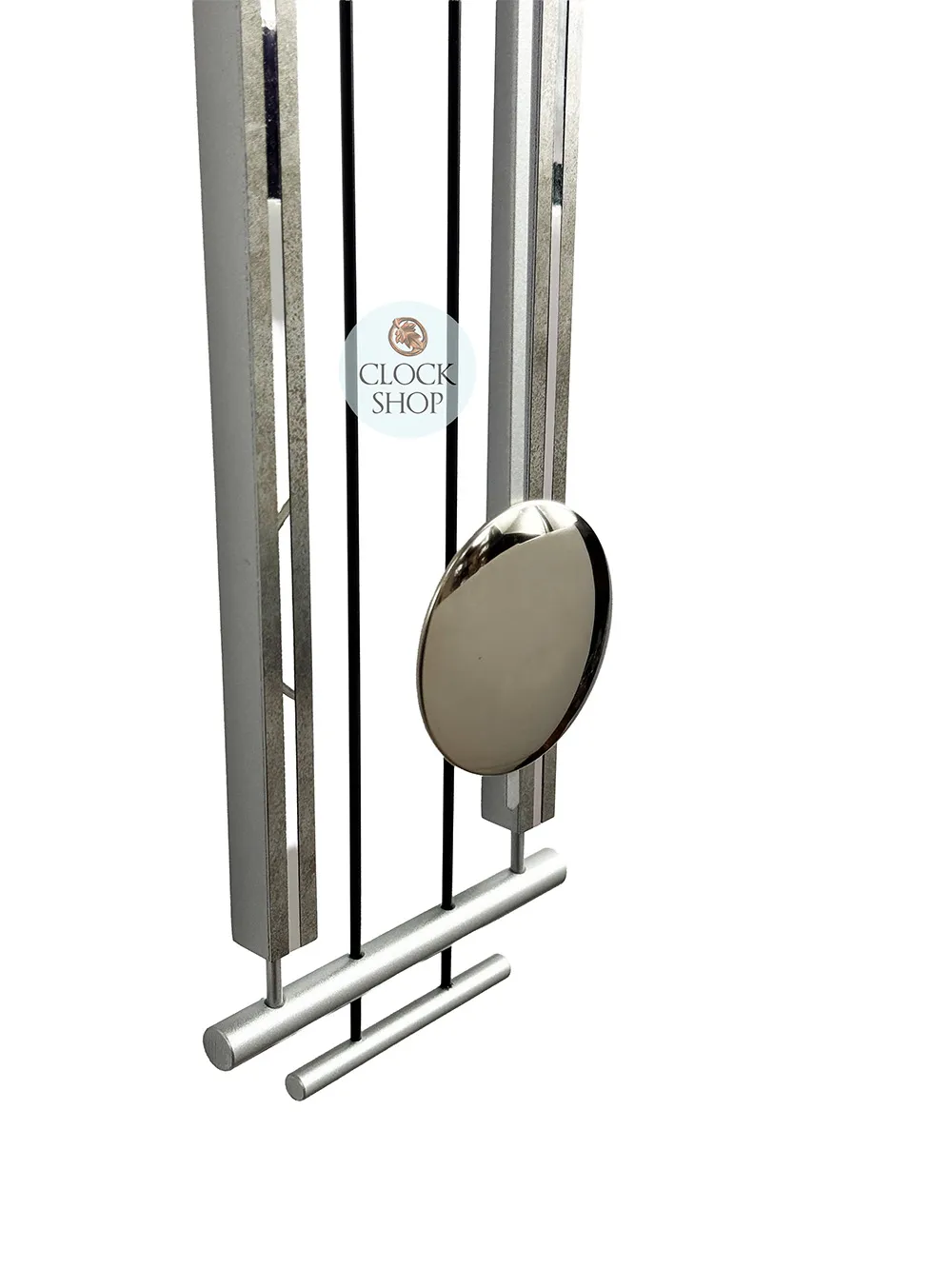 65cm Silver Pendulum Wall Clock With Westminster Chime By AMS image