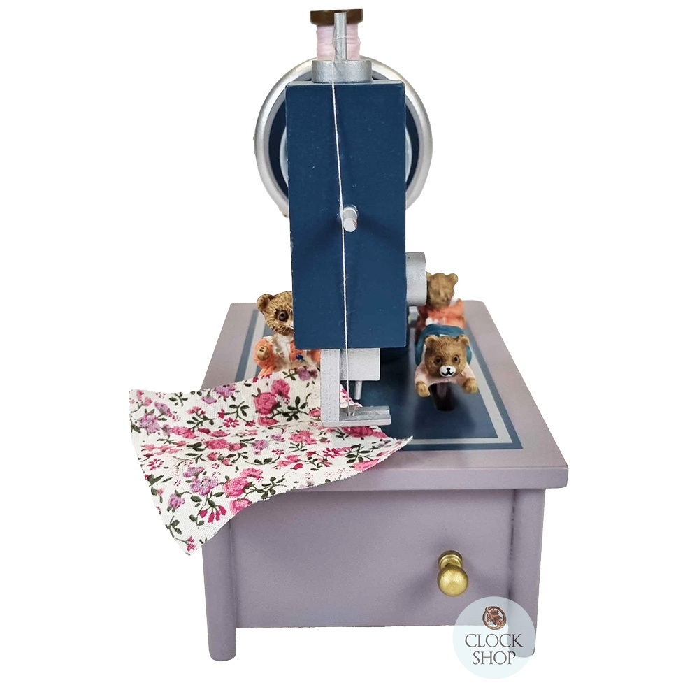 Sewing Machine Music Box With Moving Teddy Bears (It's A Small World