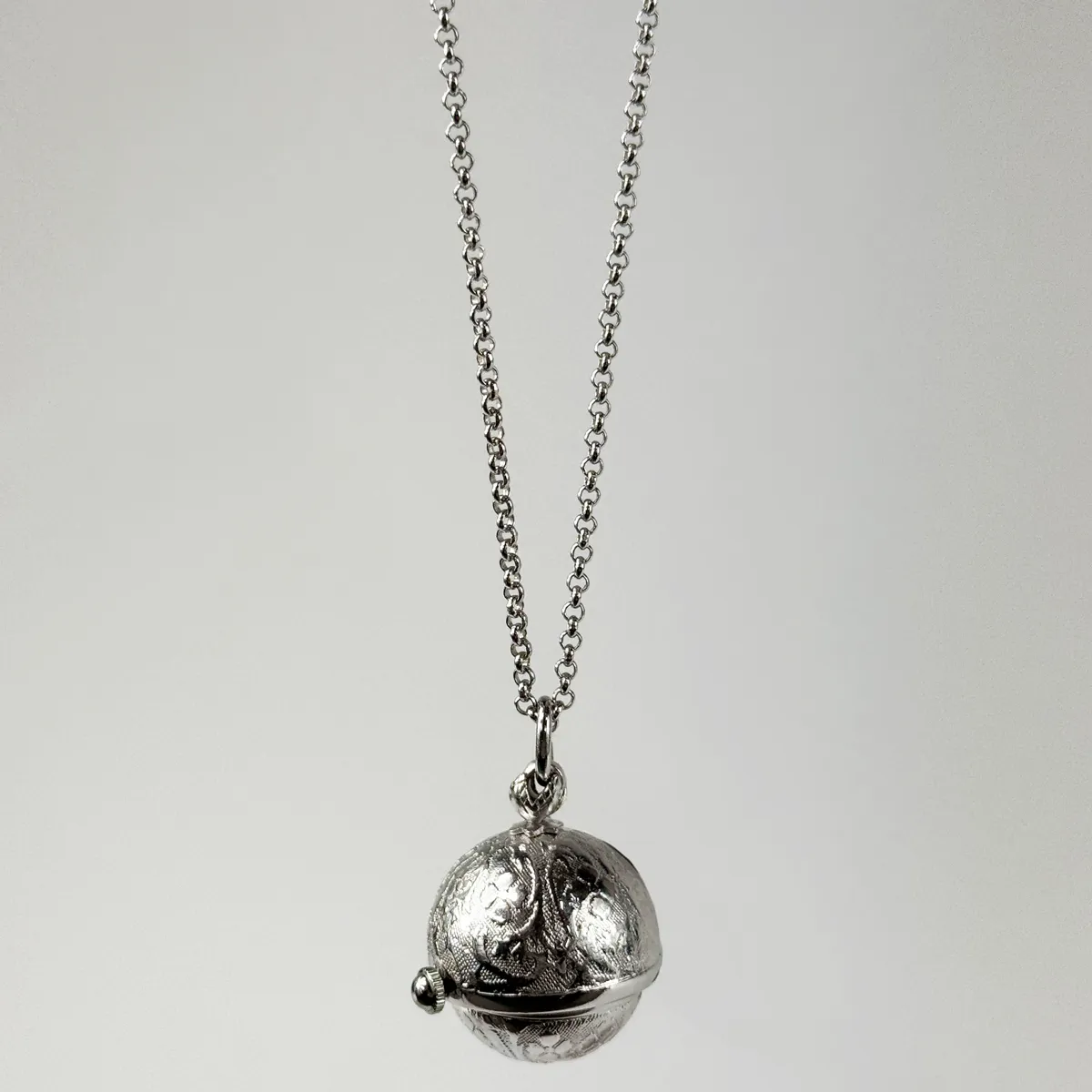 20mm Rhodium Womens Ball Pendant Watch By CLASSIQUE (Roman) image