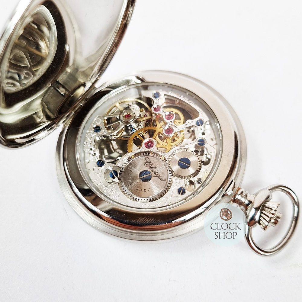 49mm Stainless Steel Unisex Mechanical Skeleton Swiss Pocket Watch By CLASSIQUE (Roman) image
