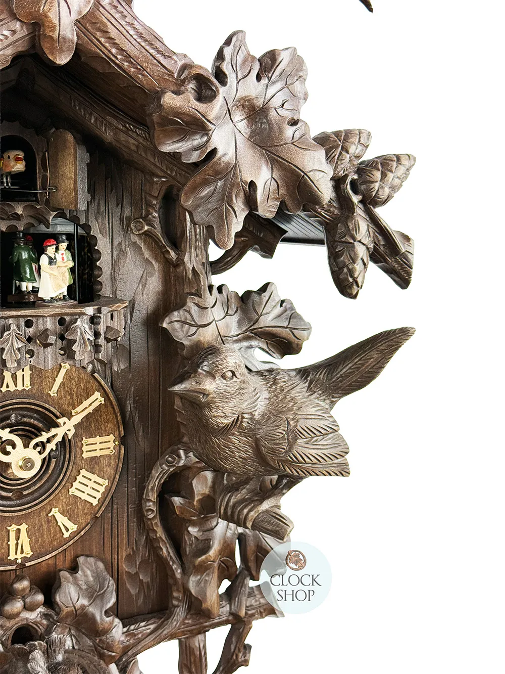 Love Birds 8 Day Mechanical Carved Cuckoo Clock With Dancers 62cm By HERR image