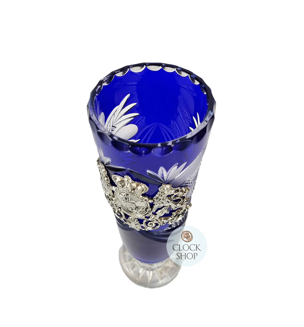 Lord Of Crystal Blue Glass Beer Cup with Bavaria Crest 0.5L By KING (Slight Lean) image