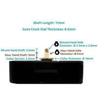 German Euroshaft Step Clock Movement By UTS (11mm Shaft) image