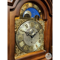 206cm Walnut Grandfather Clock with Tubular Bell Triple Chime & Moon Dial By AMS image