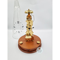 35cm Cherry Mechanical Skeleton Table Clock With Glass Dome & Bell Strike By HERMLE image