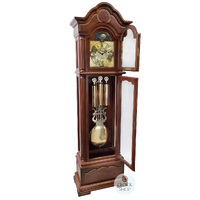 206cm Walnut Grandfather Clock With Triple Chime & Moon Dial By HERMLE image