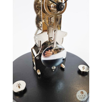 35cm Black Mechanical Skeleton Table Clock With Glass Dome & Bell Strike By HERMLE image