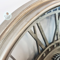 80cm Levi Silver Moving Gear Wall Clock By COUNTRYFIELD image
