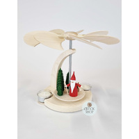 18cm Santa & Trees Modern Christmas Pyramid By Seiffener image