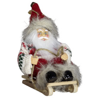 18cm Red & Green Knitted Santa Hanging Decoration- Assorted Designs image