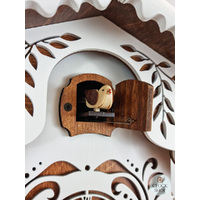 White and Brown Christmas Tree Battery Chalet Cuckoo Clock 26cm By ENGSTLER image